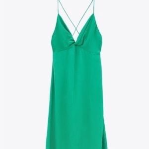 Zara Green Knotted Slip Dress